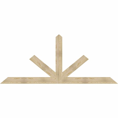 Ekena Millwork Saratoga Rough Sawn Timber Gable Bracket, Douglas Fir, 108"W x 45"H x 2"D x 6"F, 10/12 Pitch GBW108X45X0206SAR00RDF